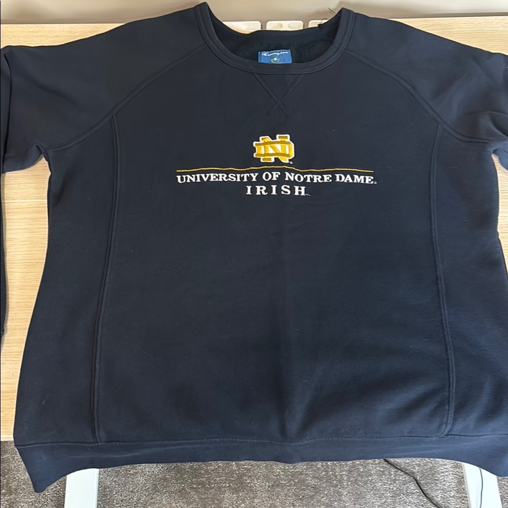 Champion Navy Sweatshirt with Gold and White Logo